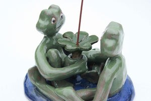 Frogs Share A Flower | Interchangable Incense & Candle Holder